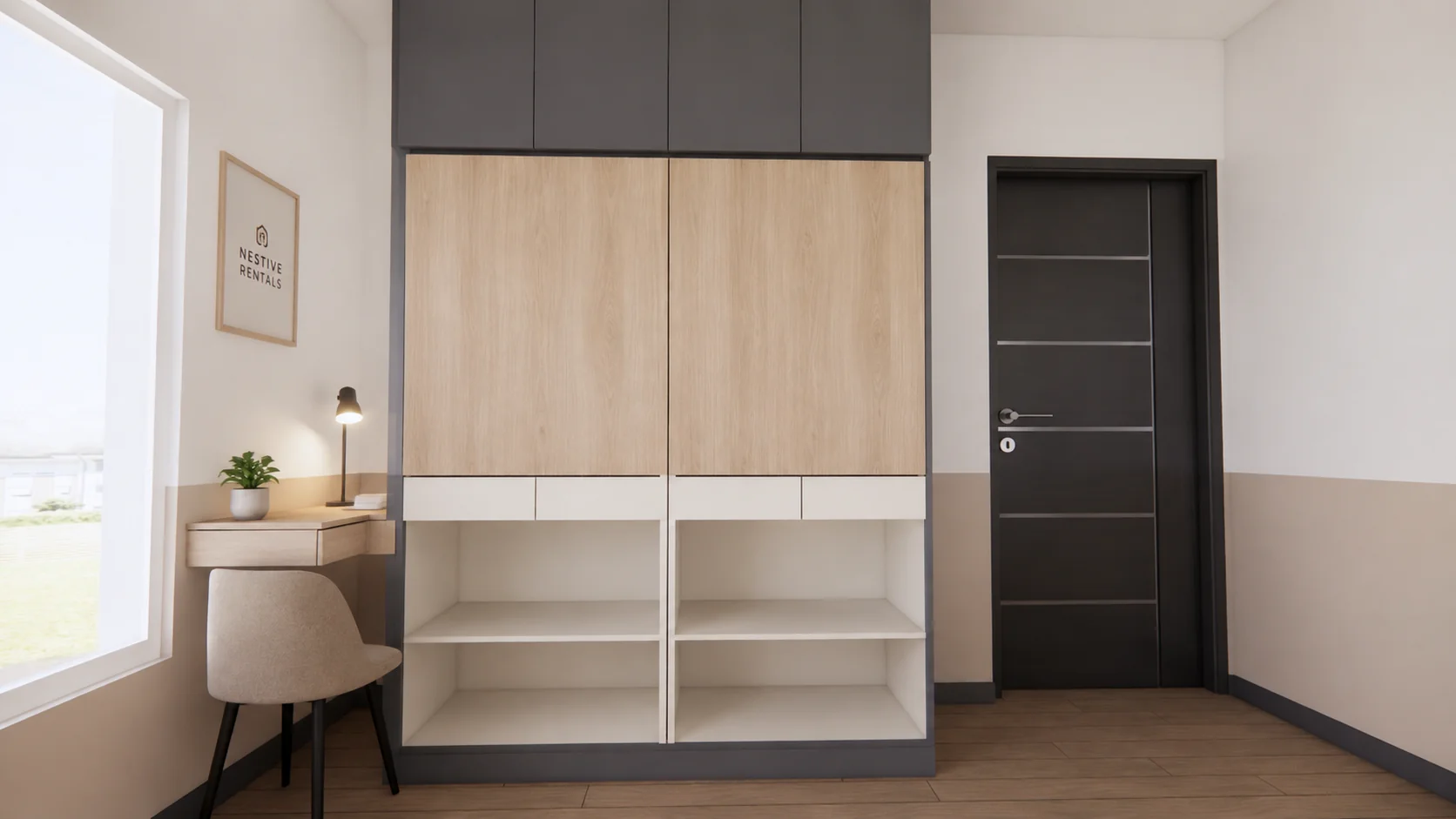 Nestive interior concept; not a photograph of the listed unit